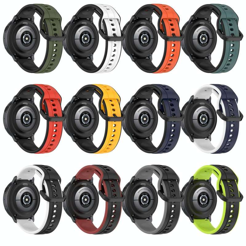 For Garmin Forerunner 265 22mm Convex Loop Two-Color Silicone Watch Band(Orange+Black)