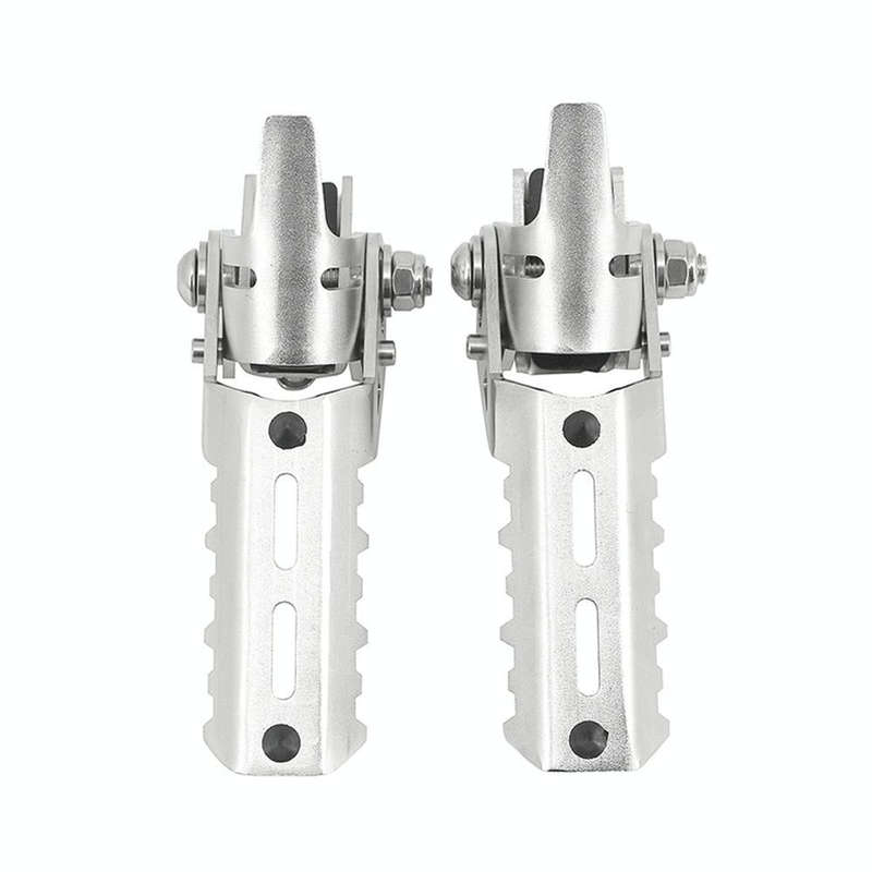For BMW R1250GS R1200 GS ADV Motorcycle 22-25mm Front Folding Foot Pegs Footrests Clamps(Silver)