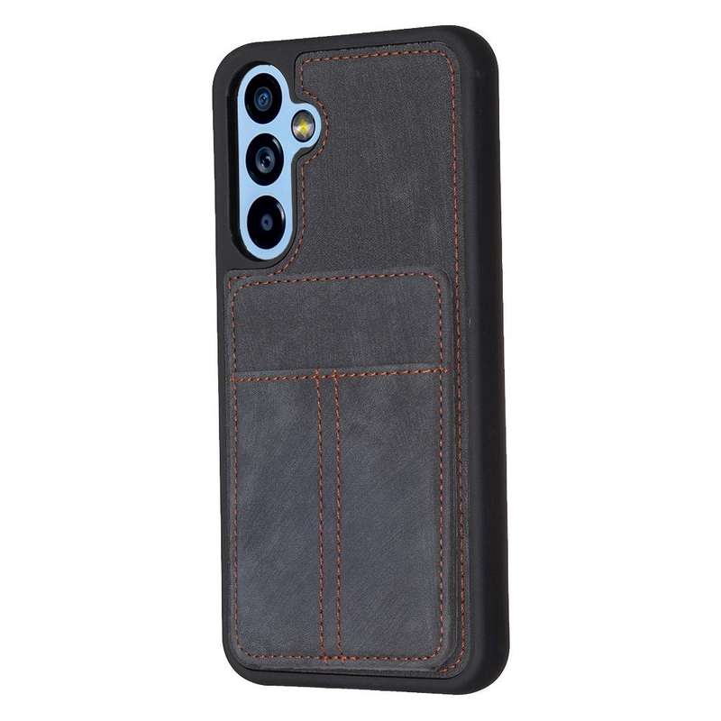 For Samsung Galaxy A54 5G BF28 Frosted Card Bag Phone Case with Holder(Black)