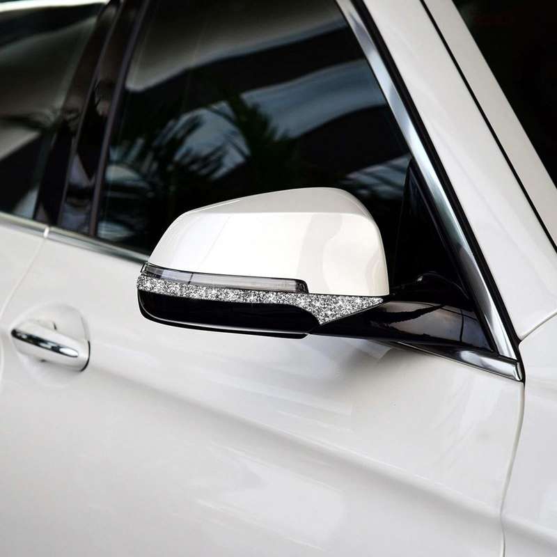 For BMW F10 5 Series 2011-2017 Car Rearview Mirror Anti-collision Diamond Decorative Sticker, Lef...