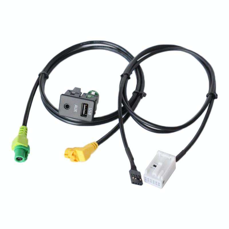 Car AUX USB Switch Holder + Cable Wiring Harness for Volkswagen Magotan / Touran / Polo / Touran ...