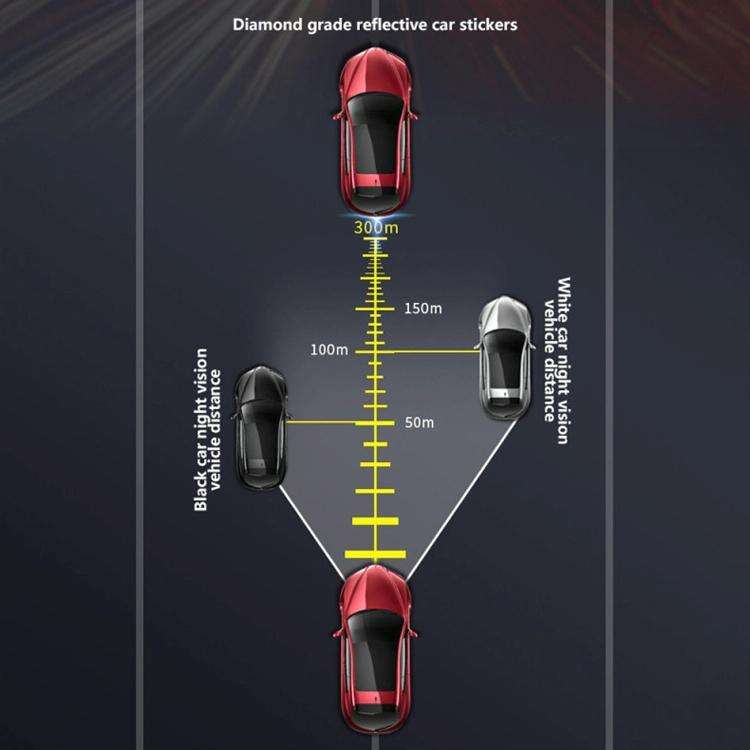 5 Sets Car Trunk Reflective Decorative Strip Anti-Scratch Car Tail Warning Decorative Stickers(Wh...