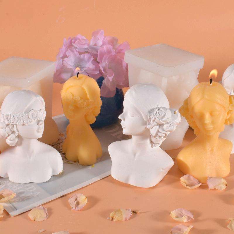 Aromatherapy Plaster Mold Rose Beauty Candle Silicone Mold, Style: Close Eyes