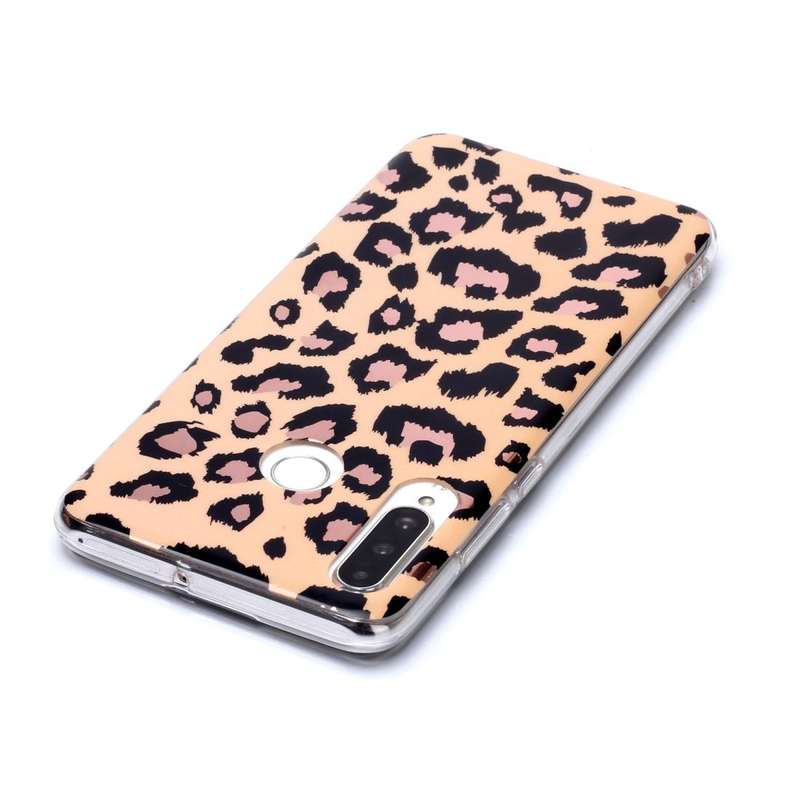 For Huawei P30 lite Plating Marble Pattern Soft TPU Protective Case(Leopard)