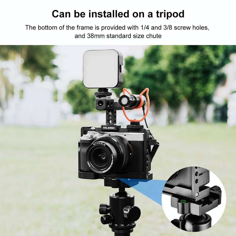 PULUZ Video Camera Cage Filmmaking Rig with Handle for Sony Alpha 7C / ILCE-7C / A7C(Black)
