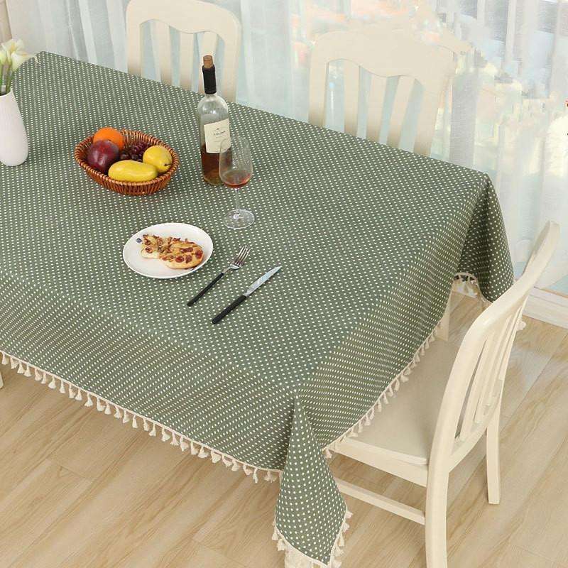 Cloth Cotton Dining Tablecloth Decoration Cloth, Size:70x70cm(Blue Dots)