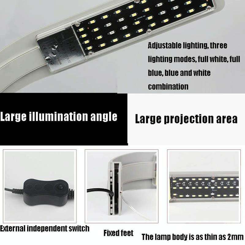 AST X9 Thin LED Fish Tank Clip Light High Power Aquatic Lamp, Specification: US High Version