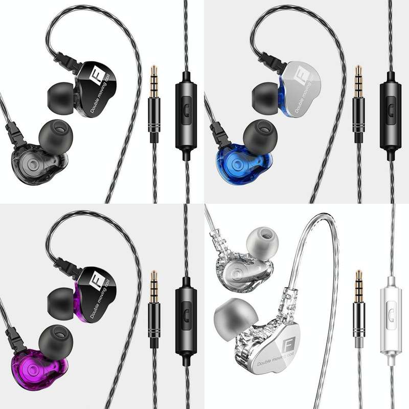 QKZ F910 In-Ear Subwoofer Dual Dynamic Earphone(Black)