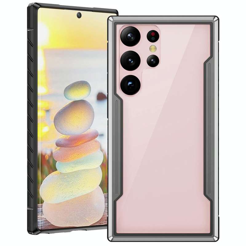 For Samsung Galaxy S23 Ultra 5G iPAKY Thunder Series Aluminum Frame + TPU Bumper + Clear PC Shock...