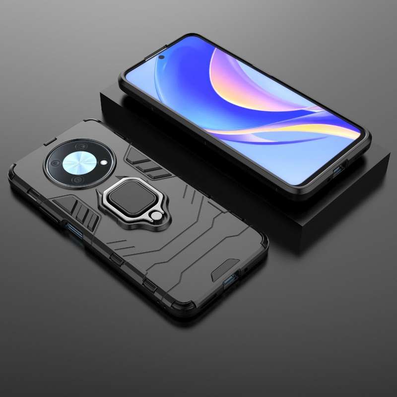 For Huawei nova Y90/Enjoy 50 Pro Shockproof PC + TPU Protective Case with Magnetic Ring Holder(Bl...