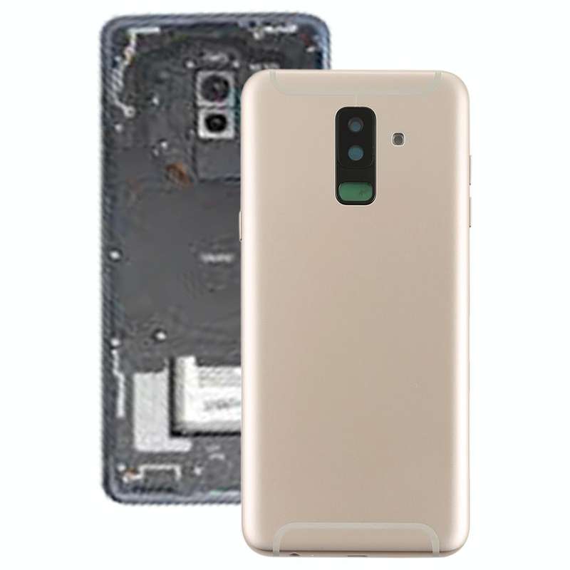 For Galaxy A6+ (2018) / A605 Back Cover with Side Keys & Camera Lens (Gold)