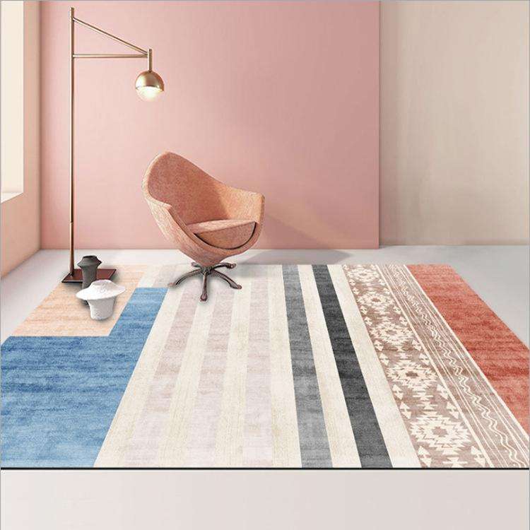 Modern Abstract Geometric Living Room Rug Coffee Table Cushion, Size: 120x160cm(07)