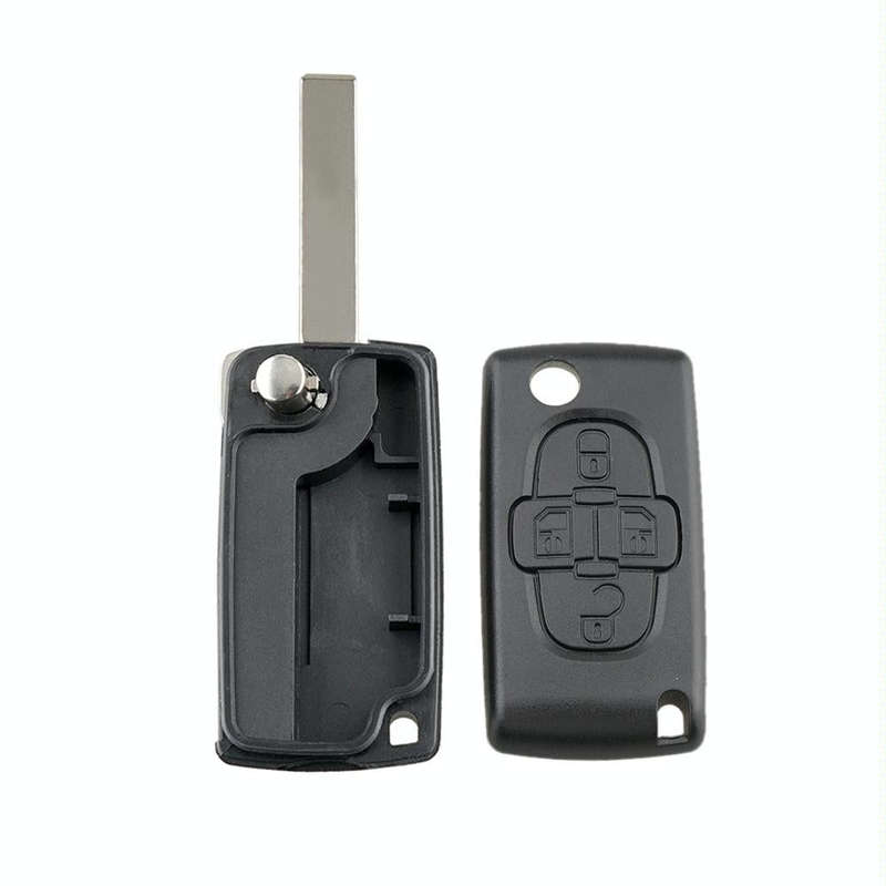 For CITROEN C8 / PEUGEOT 1007 Car Keys Replacement 4 Buttons Car Key Case with Grooved, without H...