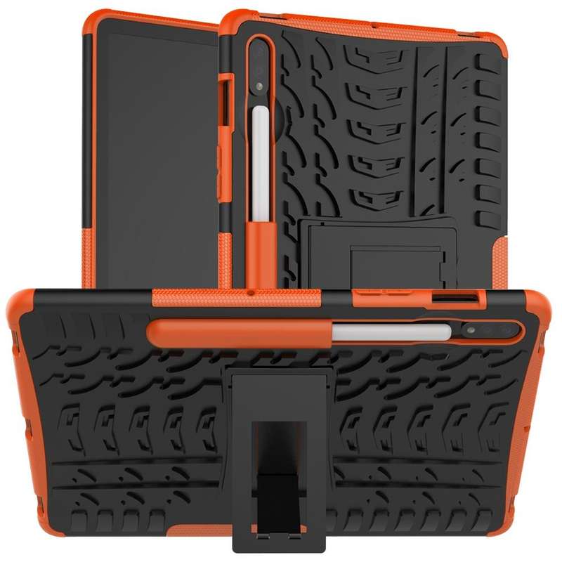 For Samsung Galaxy Tab S8 / Galaxy Tab S7 T870 / T875 Tire Texture Shockproof TPU+PC Protective C...