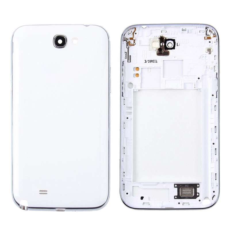 For Galaxy Note II / N7100 Middle Frame Bezel + Battery Back Cover (White)