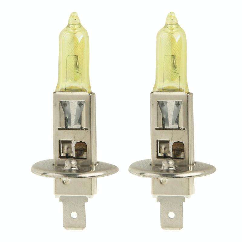 2 X H1 HOD Halogen Bulbs 12V 100W 2400 LM 3500K Yellow Light Headlights