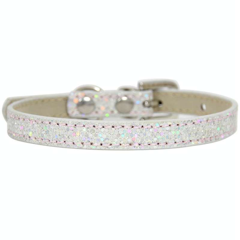 1.0 x 35cm Glitter Diamond Cat Neck Collar Decorative Supplies, Color: No Diamond Silver
