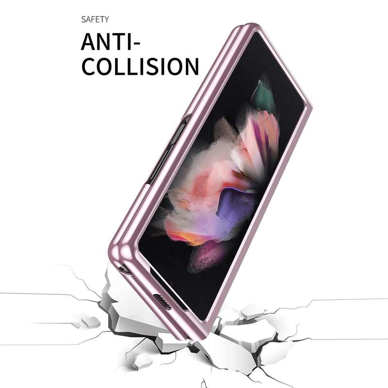 For Samsung Galaxy Z Fold3 5G Electroplated Transparent Folding Case(Black)