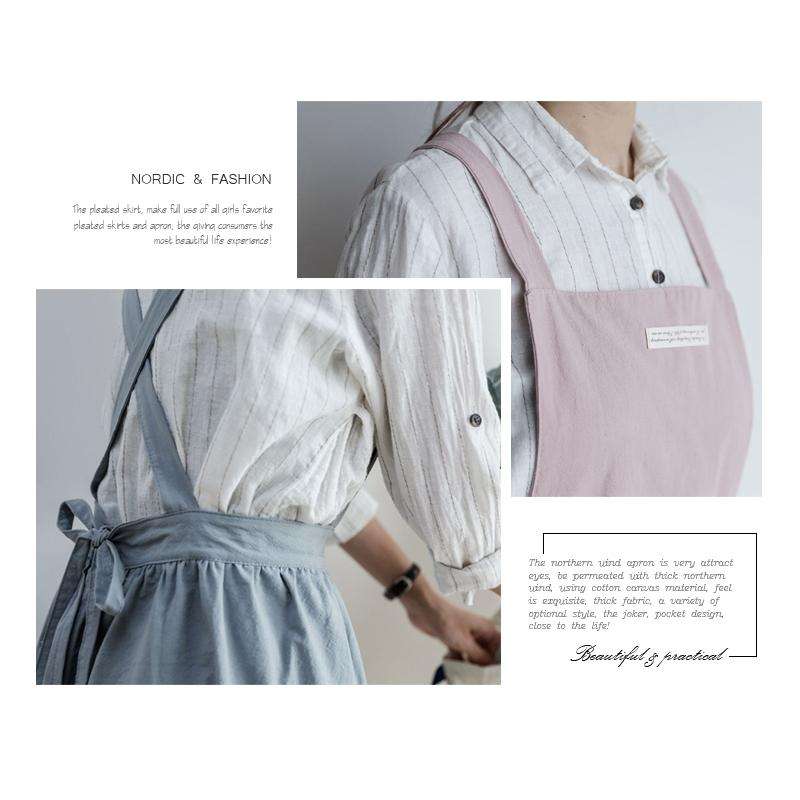 Cotton Simple Home Woman Apron(Oat)