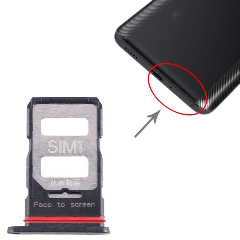 For Xiaomi Redmi K60 SIM Card Tray + SIM Card Tray (Black)