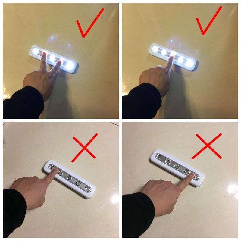 5 LEDs High Lighting Long Touch Light LED Night Light Pat Lamp(Silver)