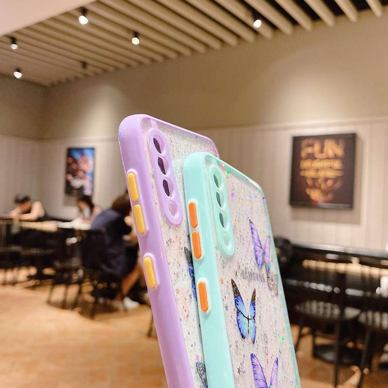 For Samsung Galaxy A53 5G Color Butterfly Glitter Epoxy TPU Phone Case(Purple)