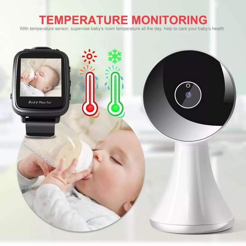 VB606 Smart Watch Style Baby Monitor Portable 2.4Ghz Wireless Video Baby Cry Alarm Mic Camera(US ...