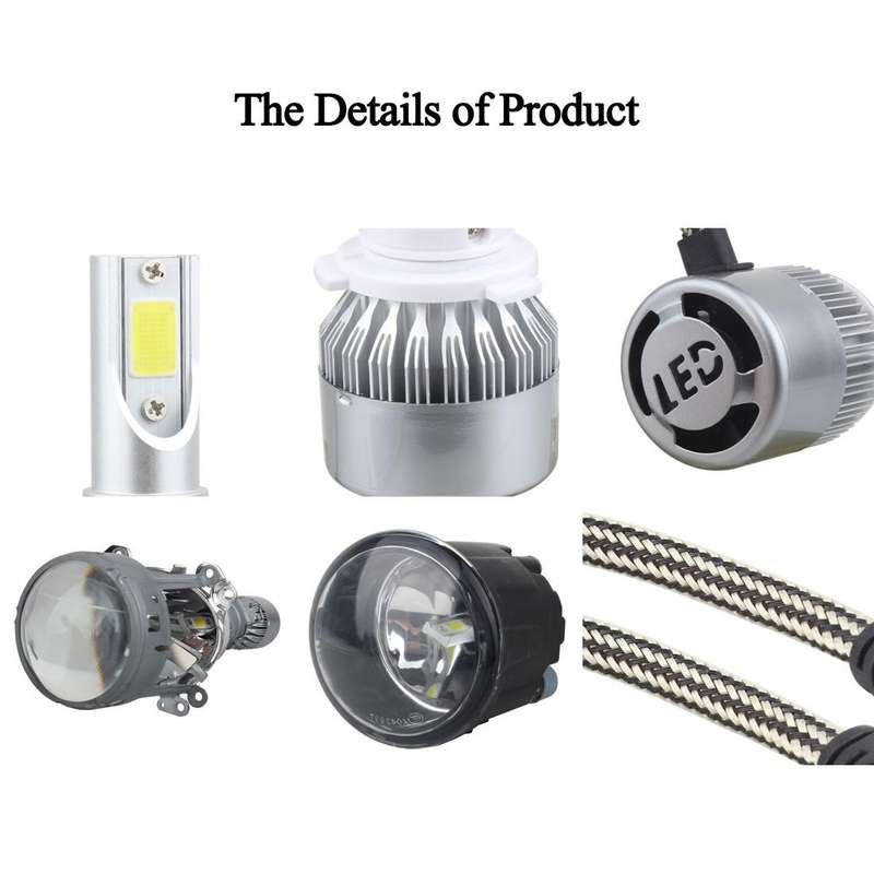 2 PCS H8/H9/H11 18W 1800 LM 6000K IP68 Casnbus Constant Current Car LED Headlight with 2 COB Lamp...