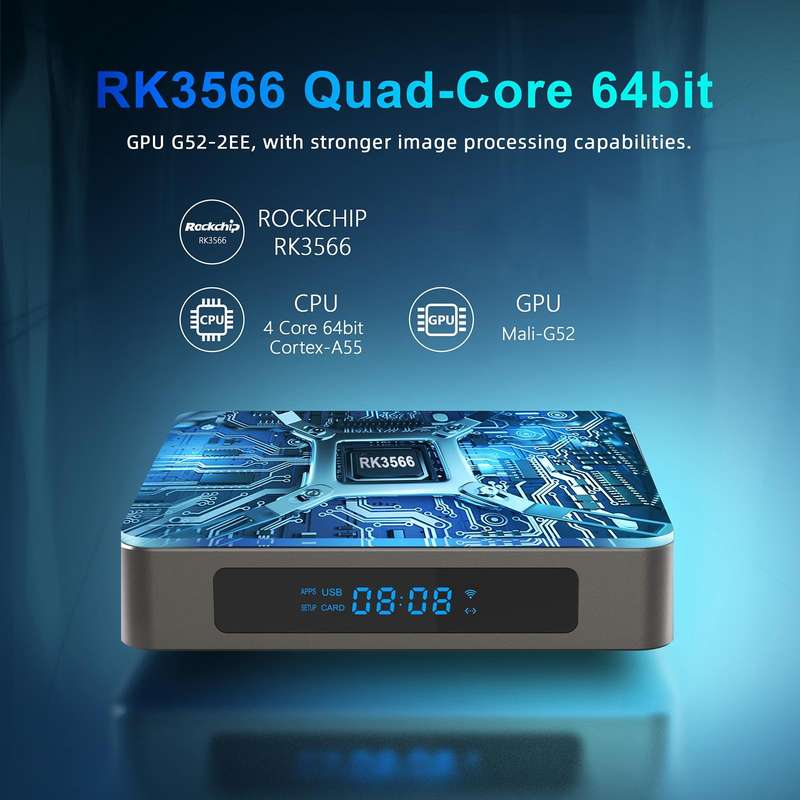 X96 X6 8K Smart TV BOX Android 11.0 Media Player, RK3566 Quad Core ARM Cortex A55, RAM: 8GB, ROM:...