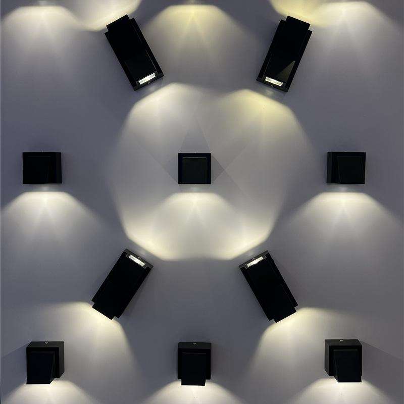 Outdoor Square Waterproof Wall Light, Power: Single K 5W(Warm White)