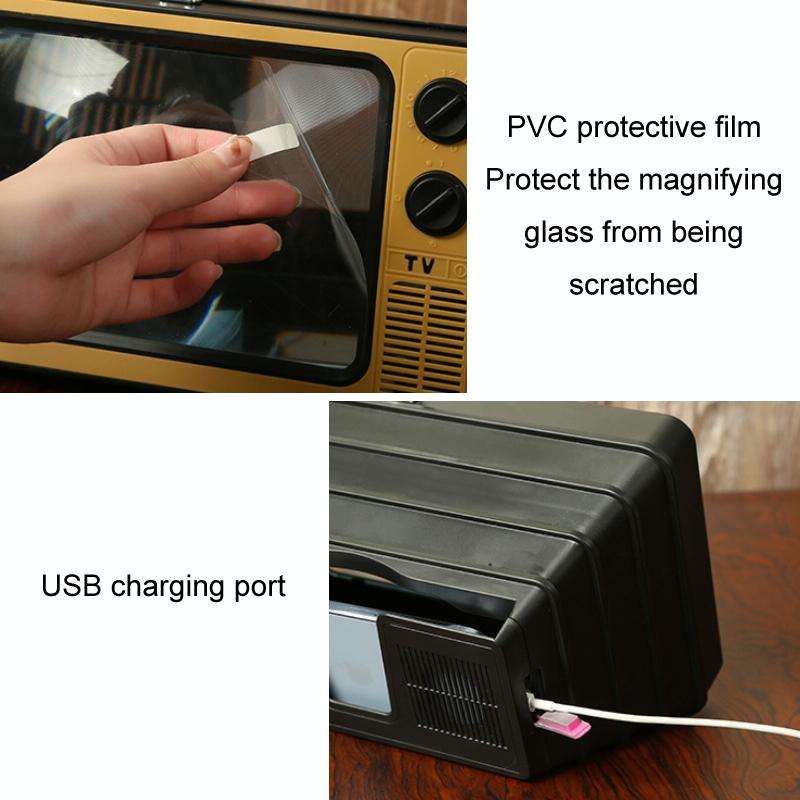 Retro TV Mobile Phone Screen Video Amplifier Mobile Phone Holder(Gray)