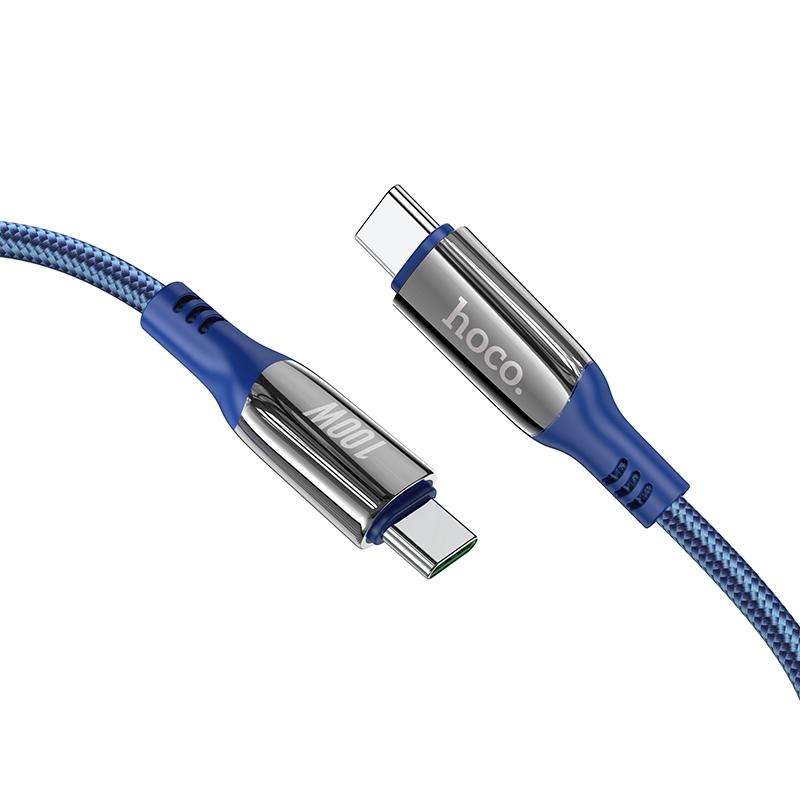 S51 100W Type-C / USB-C to Type-C / USB-C Digital Display Charging Data Cable, Length: 1.2m(Blue)