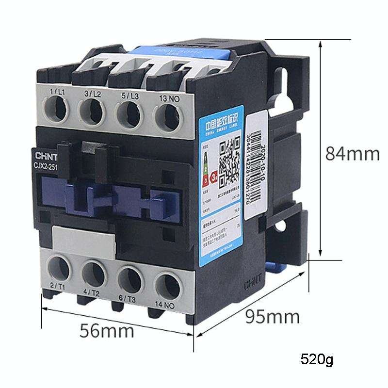 CHNT CJX2-2510 25A 220V Silver Alloy Contacts Multi-Purpose Single-Phase AC Contactor