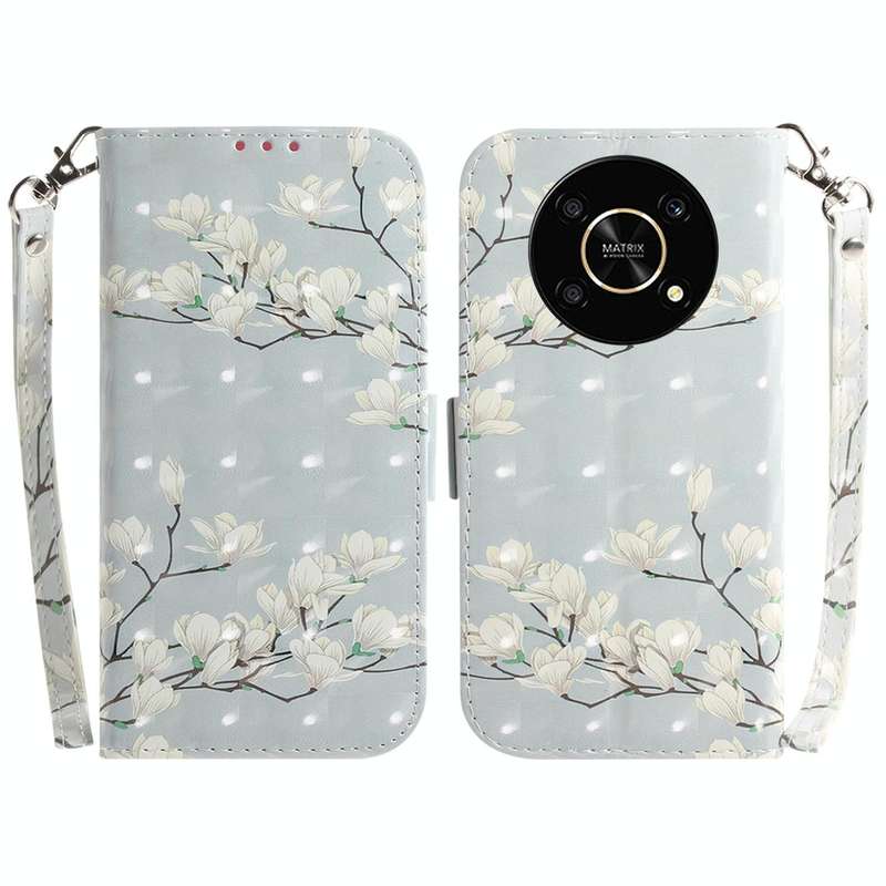 For Honor X9/X9 5G 3D Colored Horizontal Flip Leather Phone Case(Magnolia)