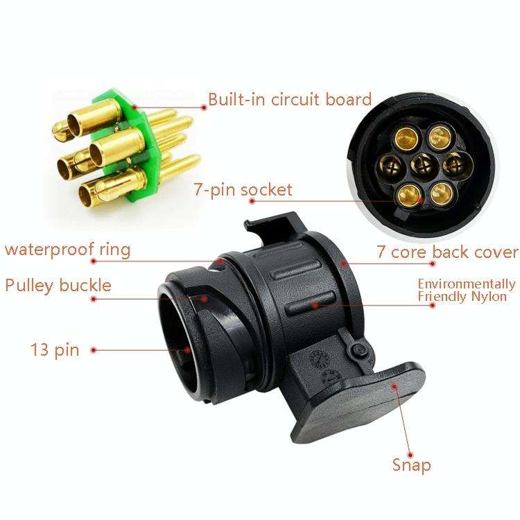 TS170E-Z 12V Car Resistance Trailer Plug Socket Trailer Tester Connector Recorder With 2 Conversi...