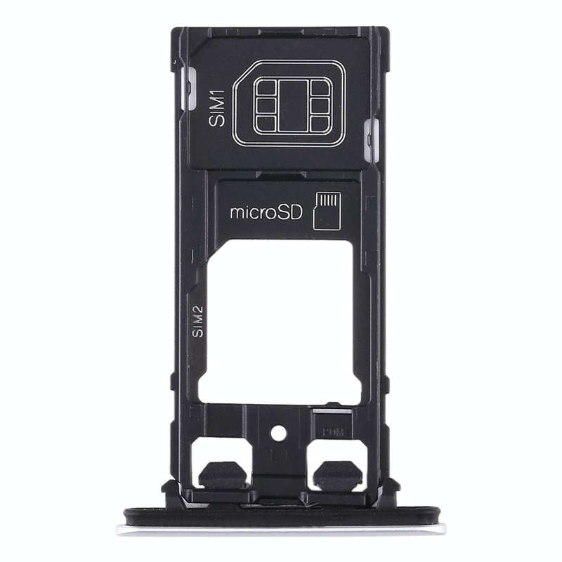 SIM Card Tray + SIM Card Tray + Micro SD Card Tray for Sony Xperia XZ2 Compact(Silver)