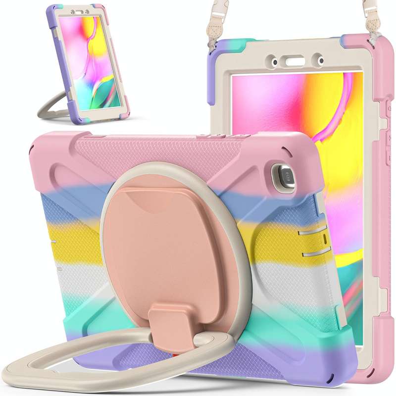 For Samsung Galaxy Tab A 8.0 (2019) T290 / T295 Silicone + PC Protective Case with Holder & Shoul...