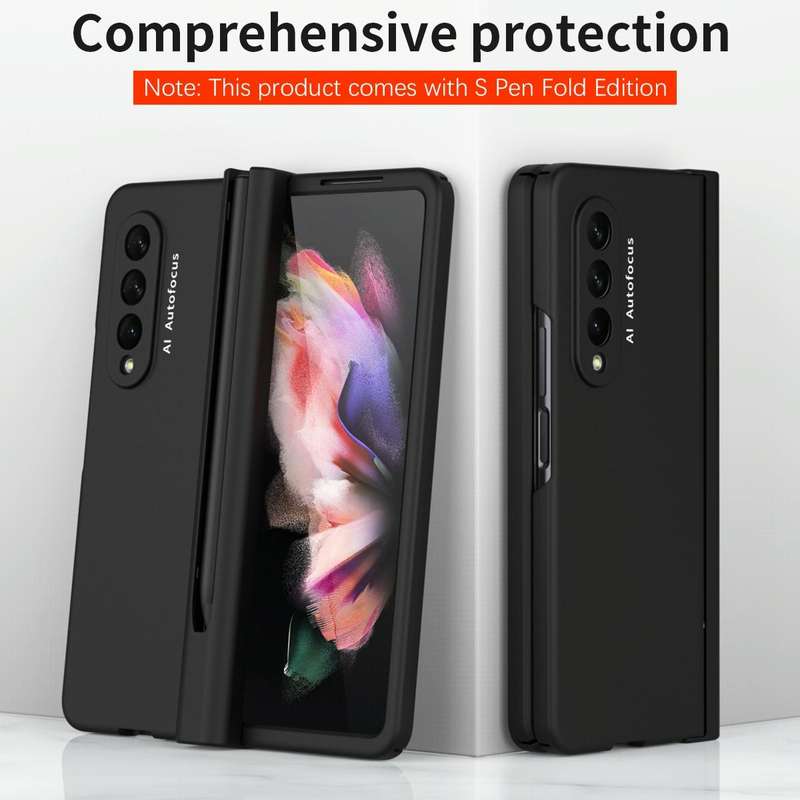 For Samsung Galaxy Z Fold3 5G Macaron Hinge Phone Case with Stylus Pen Fold Edition & Protective ...