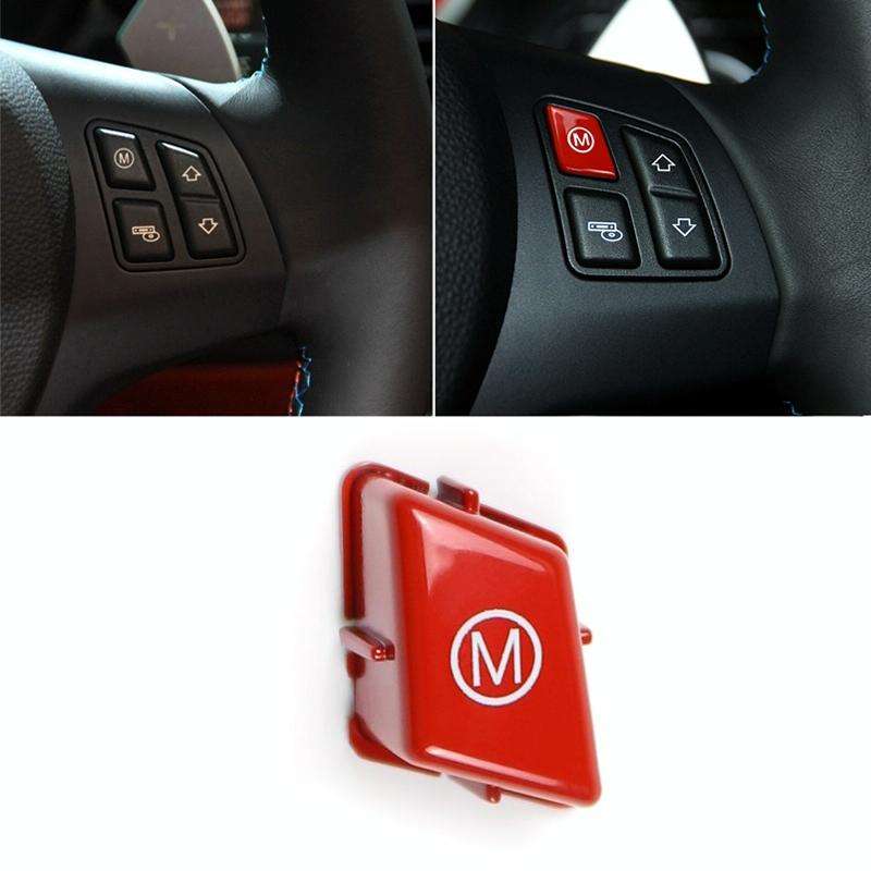 Wheel M Fashion Button Switch Trim Cover for BMW 3 series E90 E92 E93 M3 2007-2013(Red)