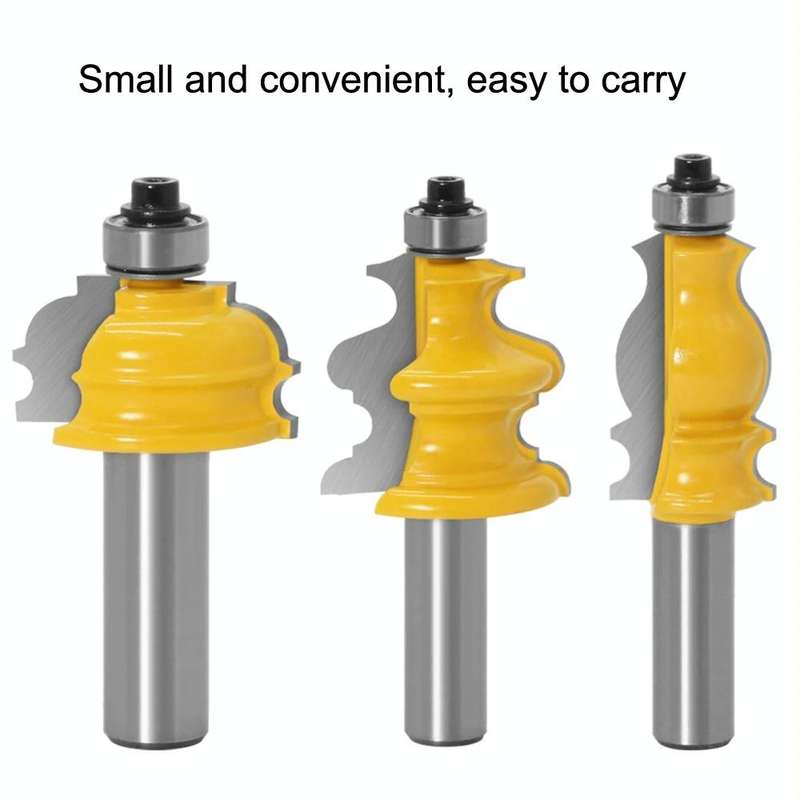 10 PCS / Set 1/2 Handle Woodworking Engraving Machine Trimmer Cutting Tool With Wooden Box