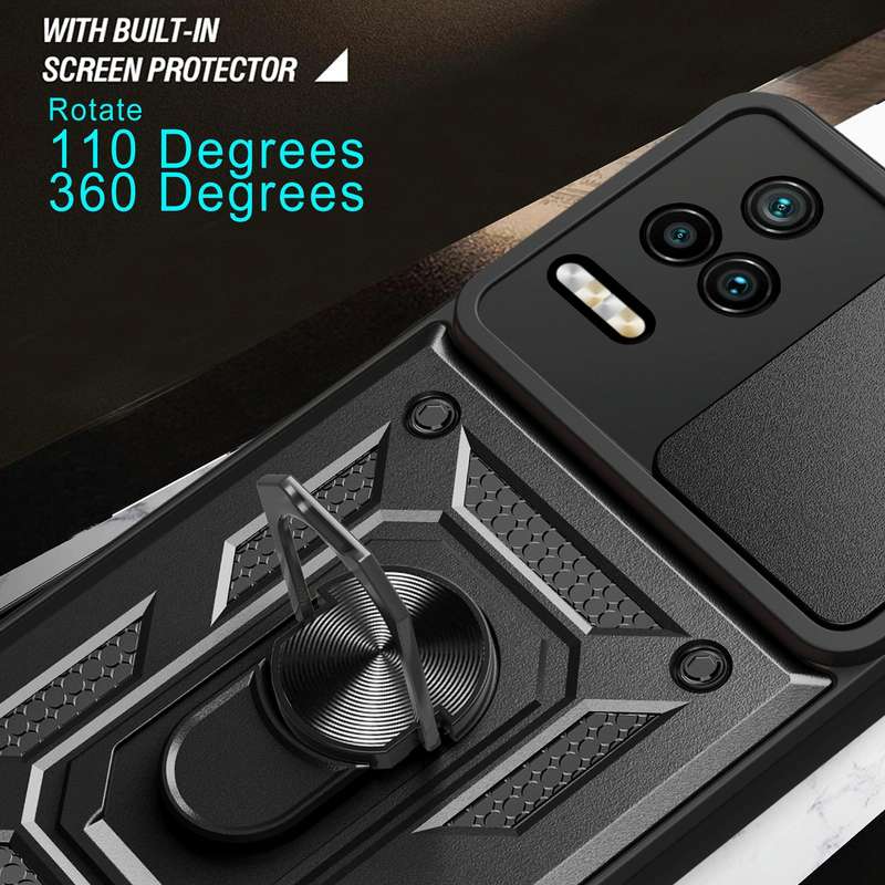 For Xiaomi Poco F4/Redmi K40S Sliding Camera Design TPU + PC Phone Case(Black)
