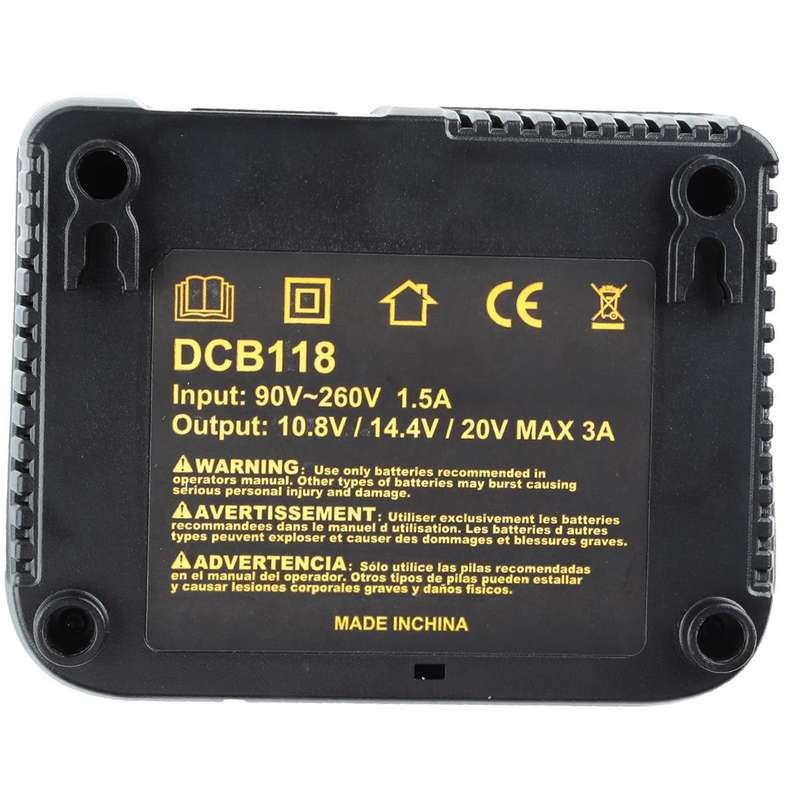 DCB118 For Dewalt 12V-20V Electric Tool Battery Charger, Plug: UK (Yellow)