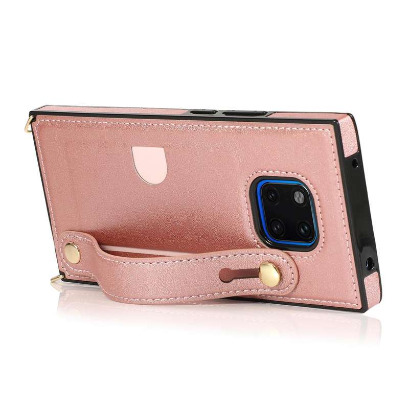 For Huawei Mate 20 Pro Wrist Strap PU+TPU Shockproof Protective Case with Crossbody Lanyard & Hol...