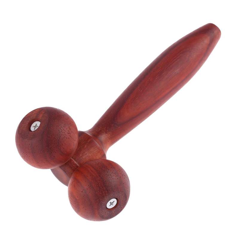 Wenge Solid Wood Manual Roller Massager (Red)