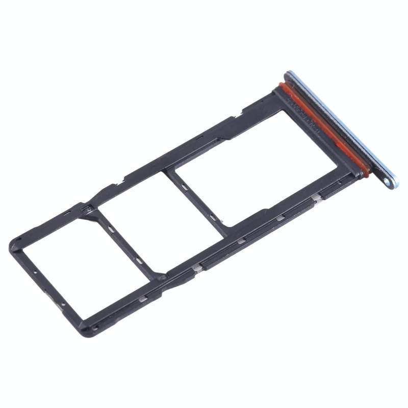 For Tecno Pop 7 BF6 SIM Card Tray + SIM Card Tray + Micro SD Card Tray (Blue)