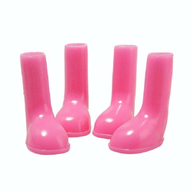 4 PCS/Set Pet Rain Boots Waterproof Non-slip Dog Shoes, Size:S(Pink)