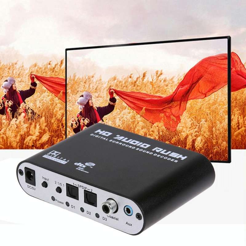 SPDIF Coaxial to RCA DTS AC3 Audio Decoder 5.1CH Optical Digital Amplifier Analog Converter & Amp...