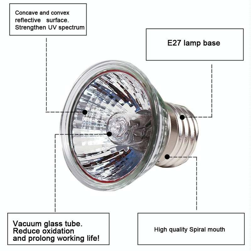 UVA+UVB Full Spectrum Solar Reptile Lamp Lizard Light Turtle Basking Lamp, Specification: 75W