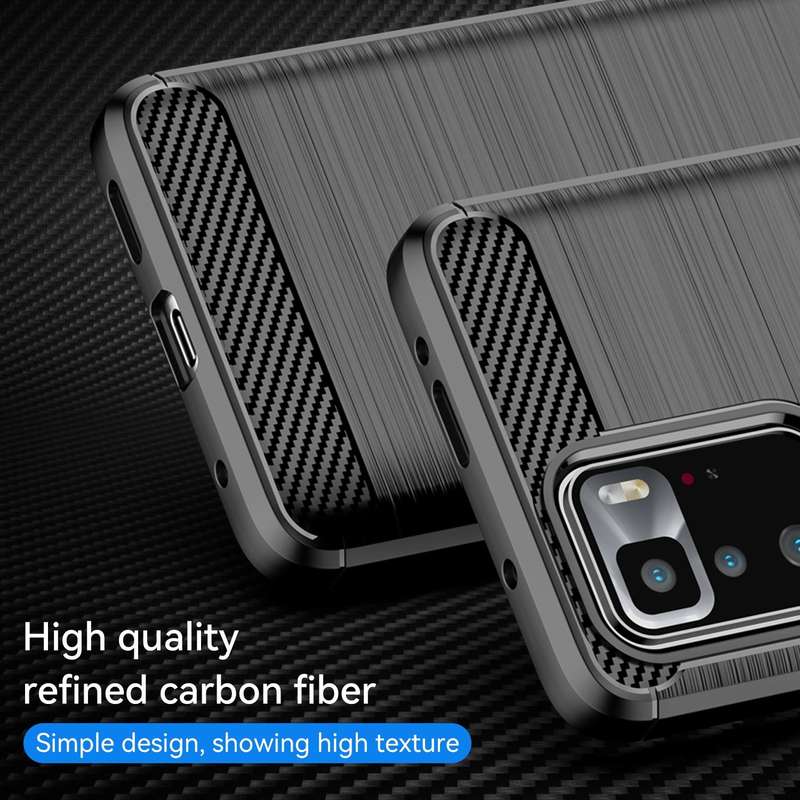 For Xiaomi Poco X3 GT Brushed Texture Carbon Fiber TPU Phone Case(Black)
