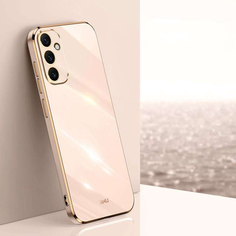 For Samsung Galaxy A34 5G XINLI Straight Edge 6D Electroplate TPU Phone Case(Pink)